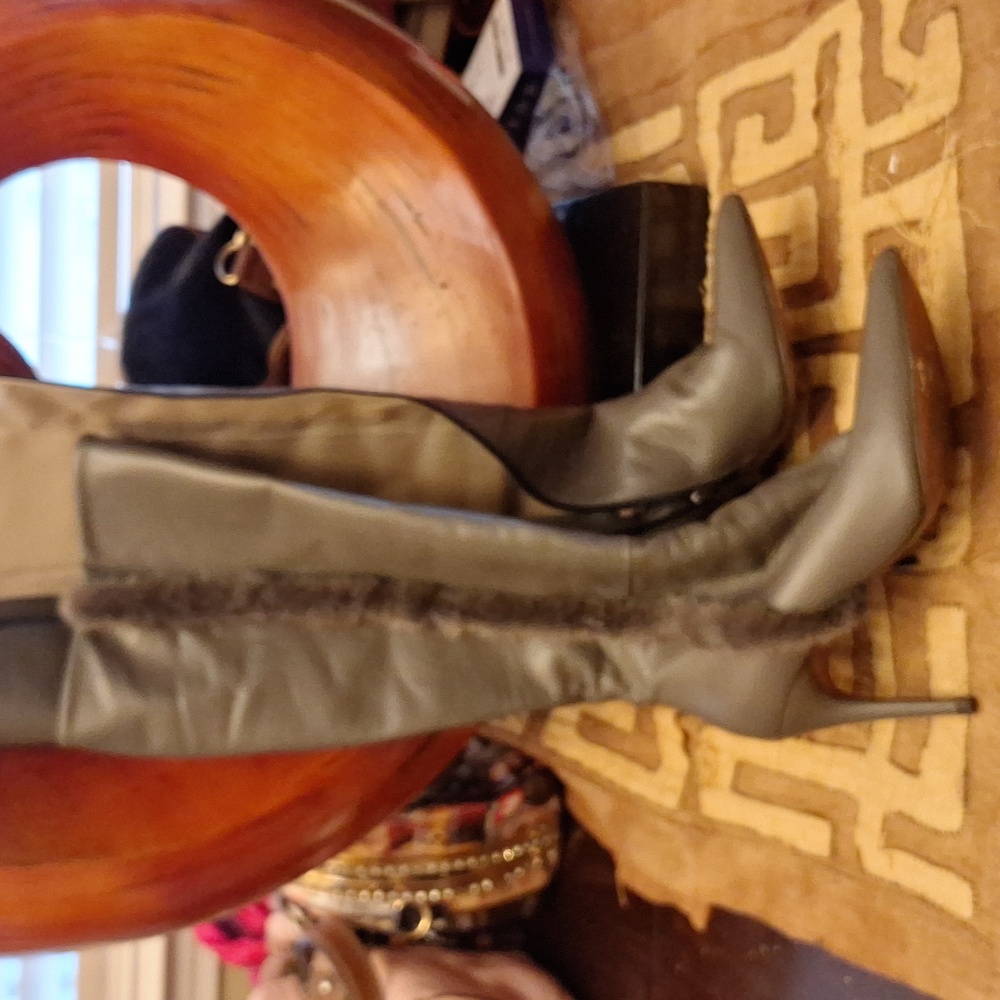 Rafella ladies tall boots, size 8 real mink